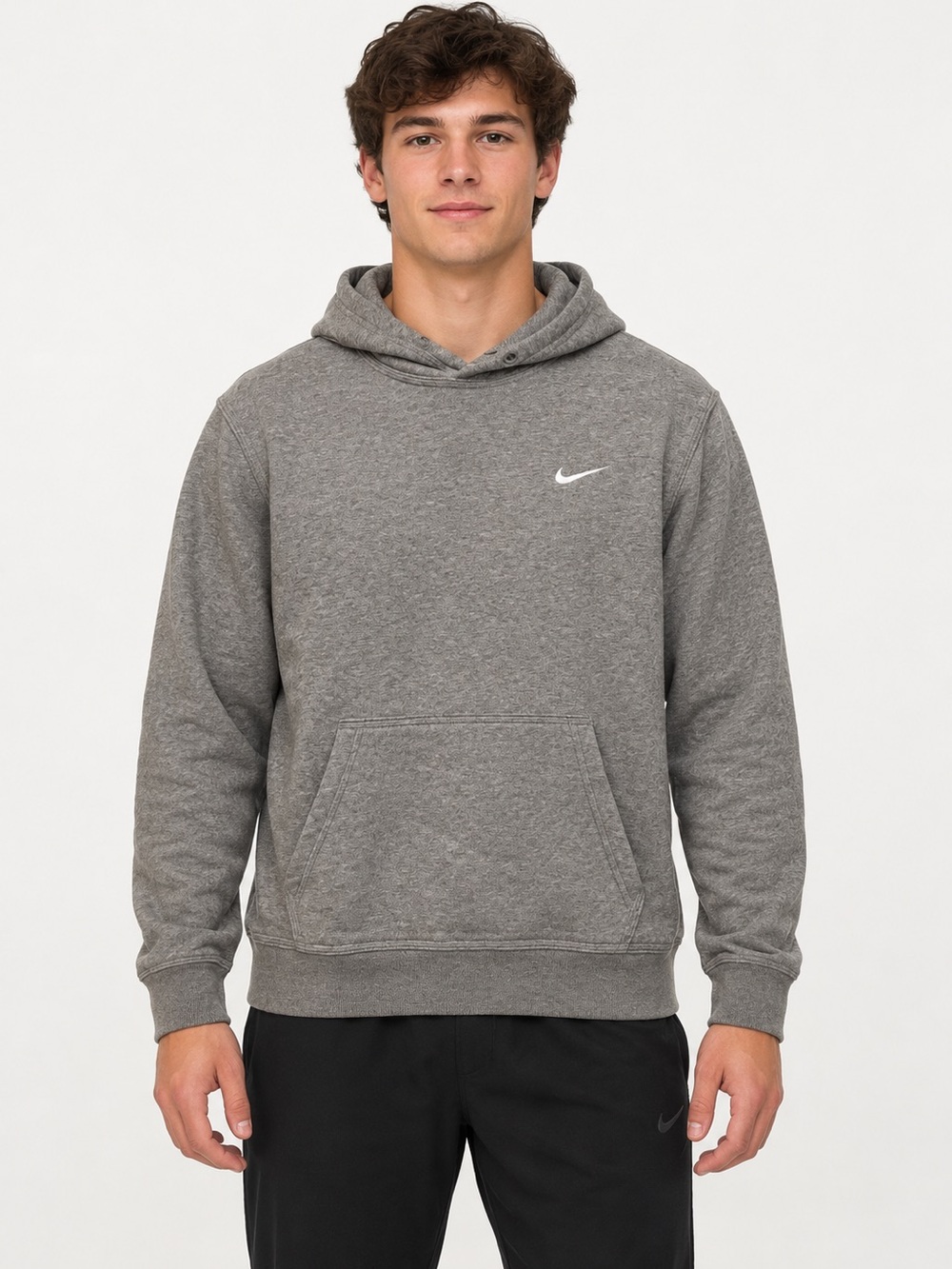 Nike Gray Hooded Pullover with White Swoosh